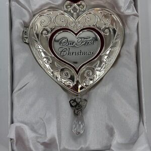Things Remembered Ornament Silver Our‎ First Christmas 2013 Locket Grandma Papa